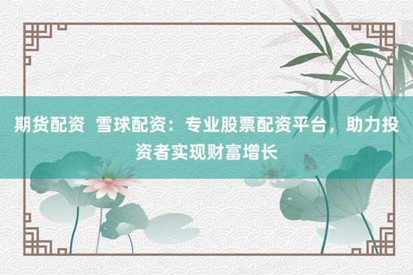 期货配资  雪球配资：专业股票配资平台，助力投资者实现财富增长