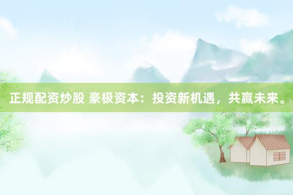 正规配资炒股 豪极资本：投资新机遇，共赢未来。