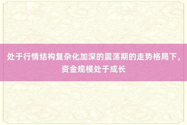 处于行情结构复杂化加深的震荡期的走势格局下，资金规模处于成长