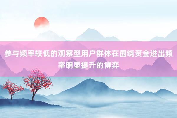 参与频率较低的观察型用户群体在围绕资金进出频率明显提升的博弈