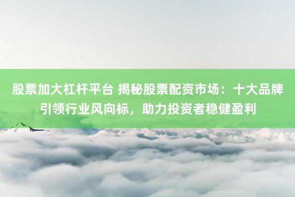 股票加大杠杆平台 揭秘股票配资市场:十大品牌引领行业风向标,助力投资者稳健盈利