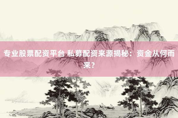 专业股票配资平台 私募配资来源揭秘：资金从何而来？