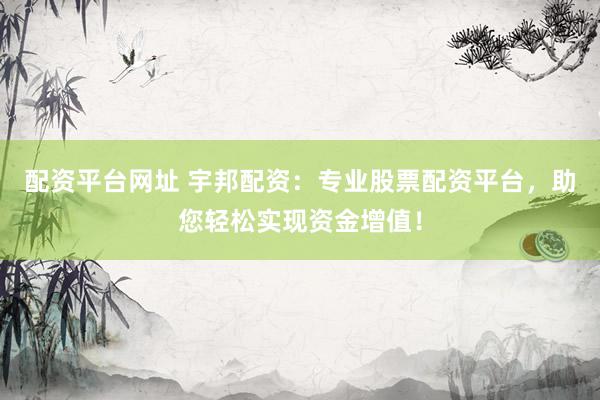 配资平台网址 宇邦配资：专业股票配资平台，助您轻松实现资金增值！
